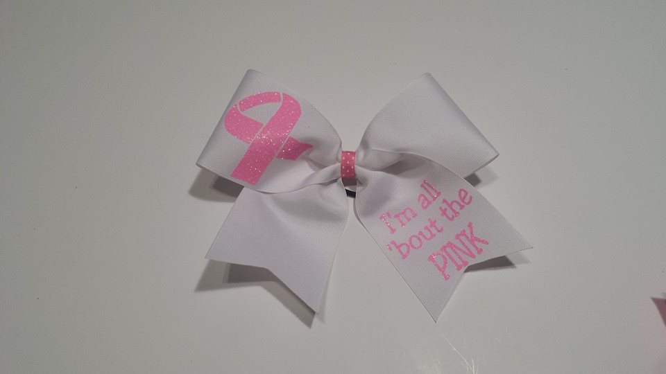 White Breast  Cancer Bow